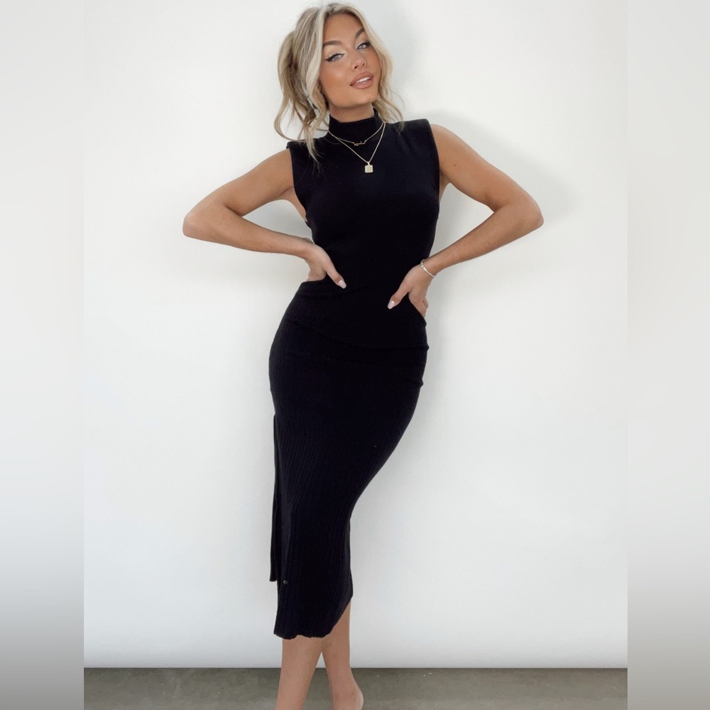 Lane 201 Black Midi Dress